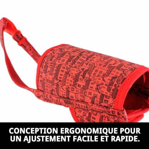 Muzzle Deluxe Casitas Rojas T-L pour Votre Animal Heureux