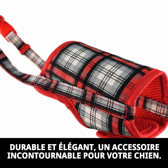 Muzzle Deluxe Écossais T-S : Confort et Style pour votre Animal de Compagnie