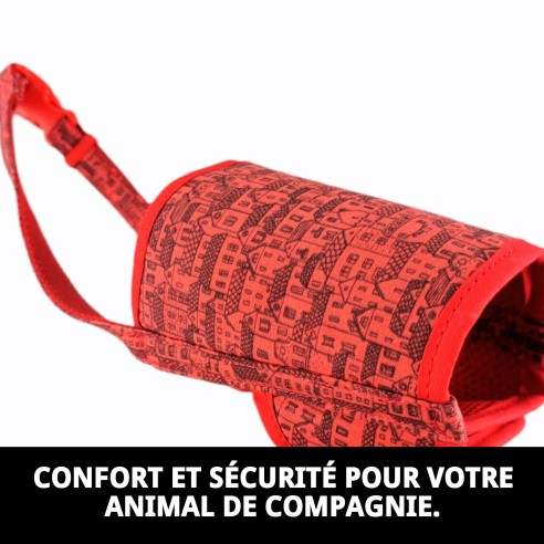 Bozal Deluxe Casitas Rojas T-S : Confort et Style pour Votre Animal de Compagnie