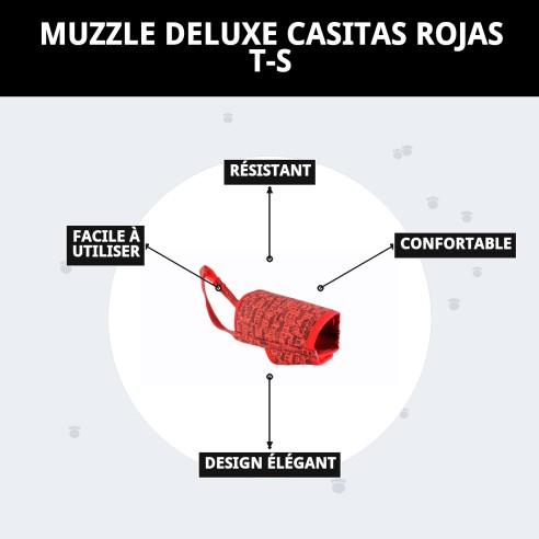 Bozal Deluxe Casitas Rojas T-S : Confort et Style pour Votre Animal de Compagnie