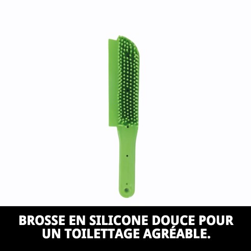Brosse en silicone multi-usages pour chiens et chats 26 cm