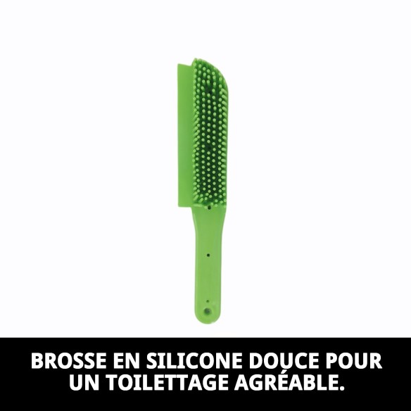 Brosse en silicone multi-usages pour chiens et chats 26 cm