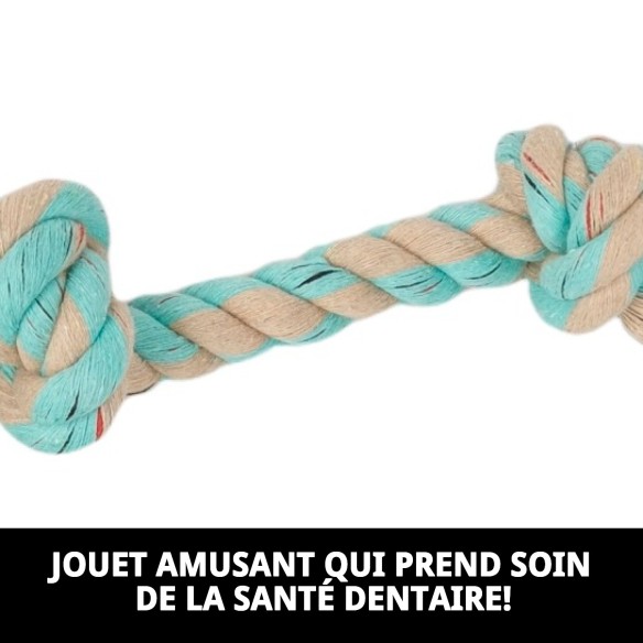 Mordeur en Sisal Avocat 2 Nœuds : Amusement et Soin Dentaire