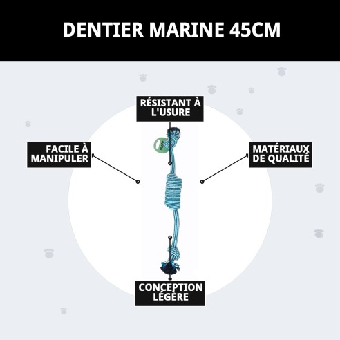 Mordeur Dentaire Navy 45cm : Jouet Idéal pour Votre Chien