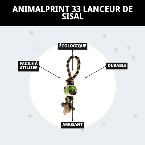 Lanceur Sisal Animalprint 33 : Amusement et Santé pour Chiens