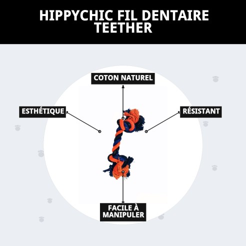 Mordeur Fil Dentaire HippyChic : Style et Santé pour votre Chien