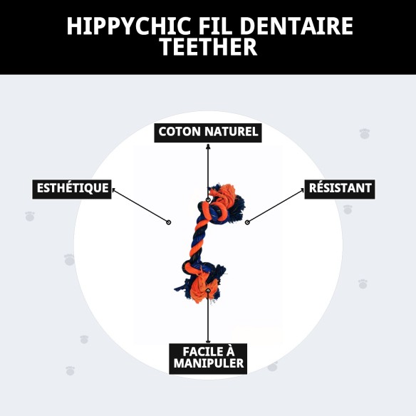 Mordeur Fil Dentaire HippyChic : Style et Santé pour votre Chien