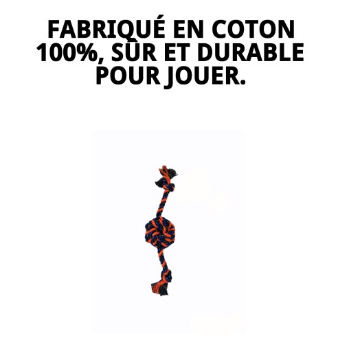 Mordeur Fil Dentaire Balle HippyChic pour Chiens 34 cm