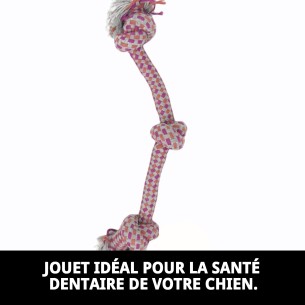 Mordeur 3 Nœuds 35 cm pour chiens : amusement et santé dentaire 2