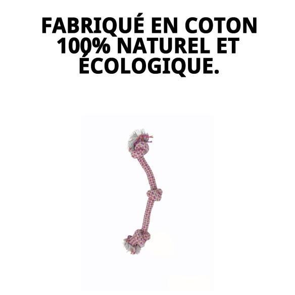 Mordeur 3 Nœuds 35 cm pour chiens : amusement et santé dentaire