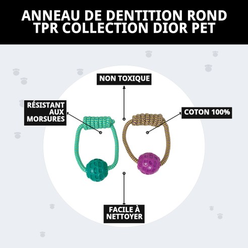 Mordeur TPR Rond Dior Pet : Amusement et Santé Dentaire