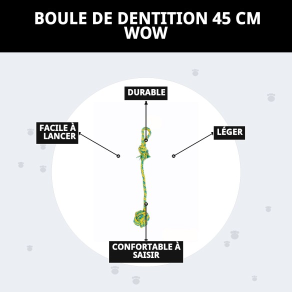 Mordeur Balle 45 cm Wow : Amusement et Santé pour votre Chien