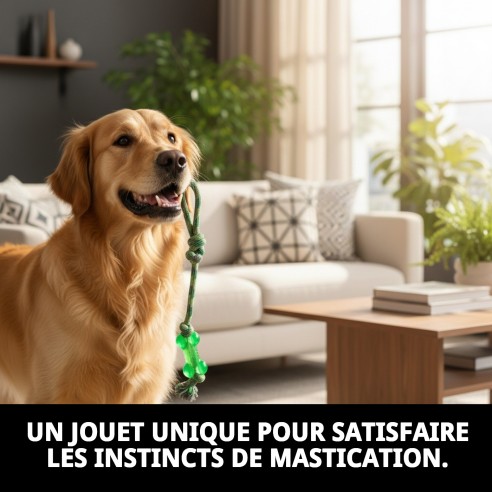 Mordeur TPR 50 cm Vert : Jouet Durable pour Chiens