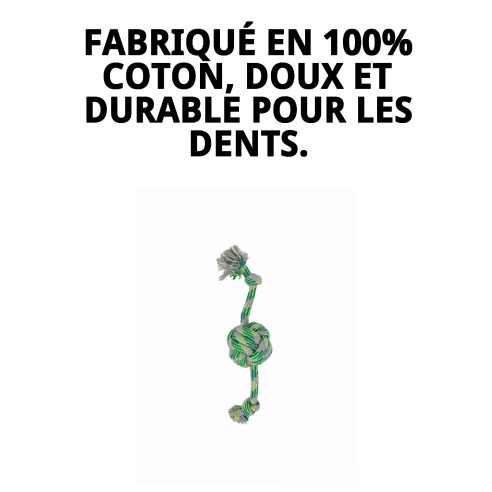 Mordeur en forme de balle pour chiens 100% coton - Jouet amusant