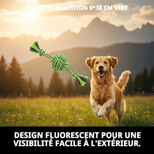 Mordeur en forme de balle pour chiens 100% coton - Jouet amusant