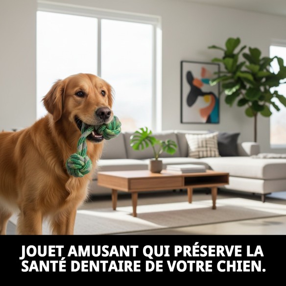 Mordeur Balle 18 cm Vert : Amusement et Santé Canine