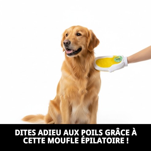 Gant Élimine-Poil : Éliminez facilement les poils de votre animal.