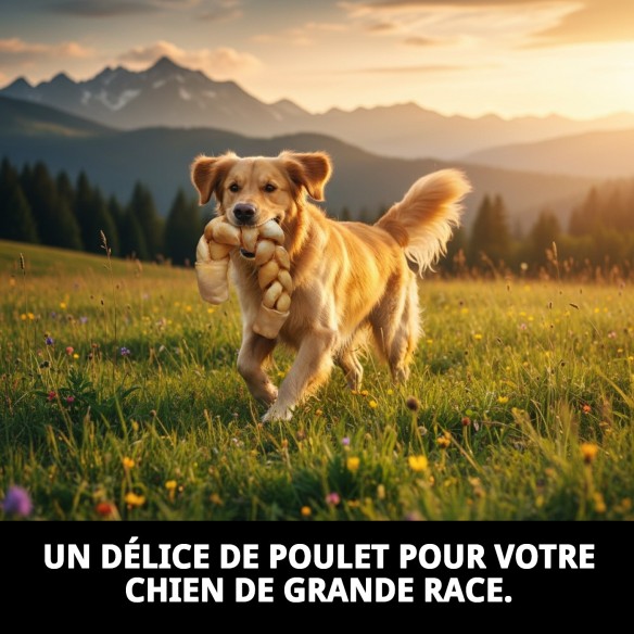 XMAS CRUTCH POULET 250GR : Snack Savoureux pour Grands Chiens