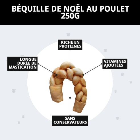 XMAS CRUTCH POULET 250GR : Snack Savoureux pour Grands Chiens