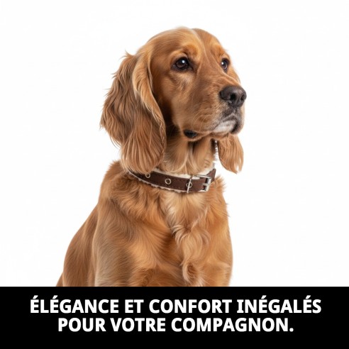 Collier de luxe en cuir Nuage 1,5x35cm pour votre animal élégant.