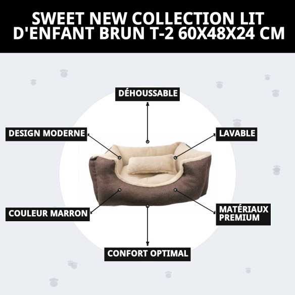 Cuna Douce Collection Marron T-2 pour Chiens et Chats