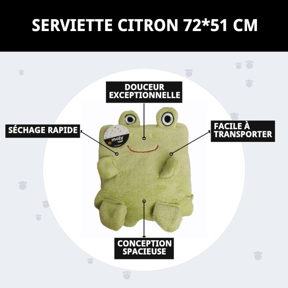 Serviette Lemon 72x51 cm : Douce et confortable pour votre animal de compagnie.