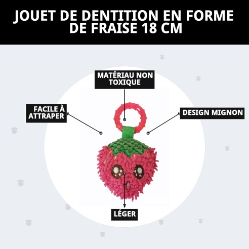 Jouet Sucette en Peluche Fraise 18 cm pour Animaux de Compagnie Amusant