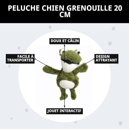 Peluche pour Chien Grenouille 20 cm - Jouet Doux et Amusant