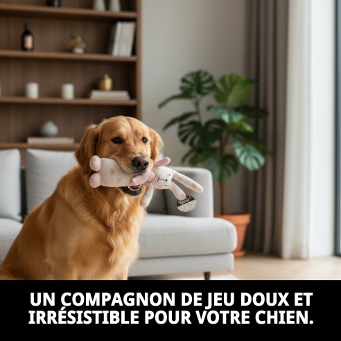 Peluche Lapin Tendance pour Chien - 25 cm de Plaisir