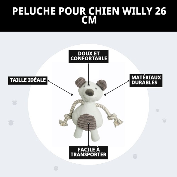 Peluche pour Chien Willy 26 cm - Amusement et Confort