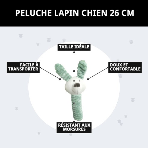 Peluche pour Chien Lapin 26 cm - Compagnon Idéal pour votre Animal de Compagnie