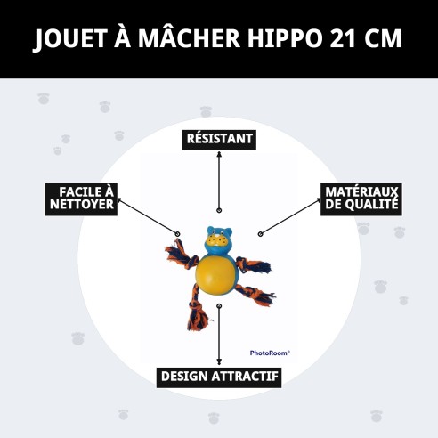 Jouet à Mordre Hippopotame pour Chiens - 21 cm Amusant