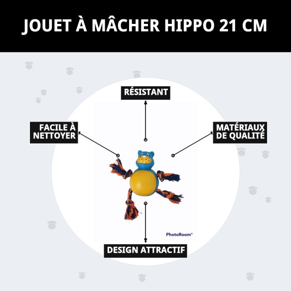 Jouet à Mordre Hippopotame pour Chiens - 21 cm Amusant