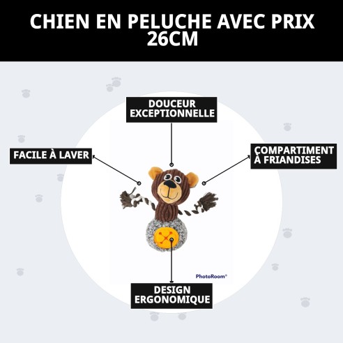 Peluche Chien 26 cm - Compagnon Idéal et Cadeau Parfait