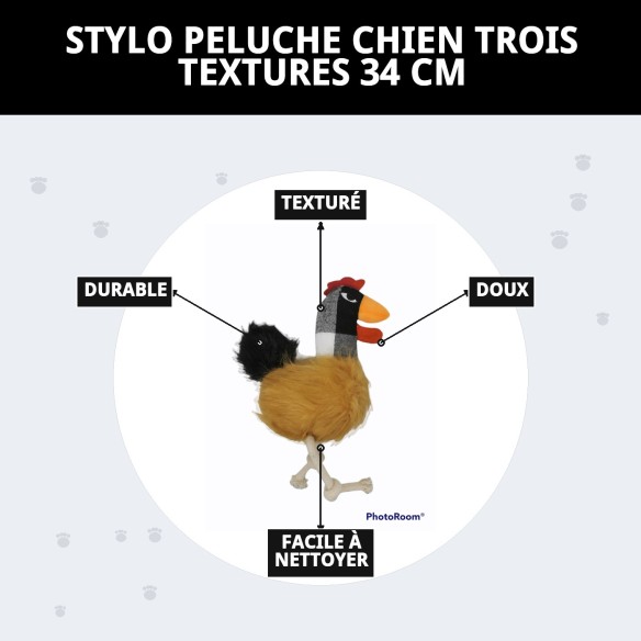 Peluches pour Chiens Corral 34 cm - Trois Textures Amusantes