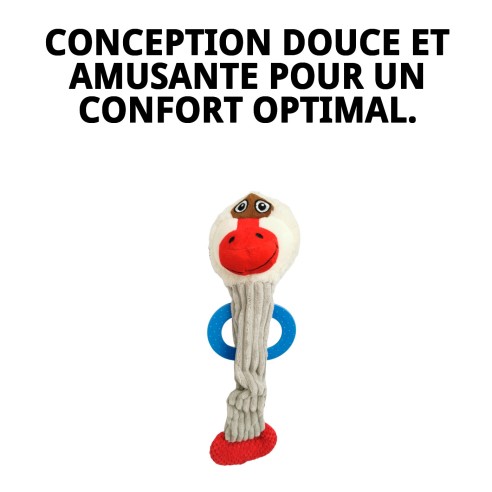 Peluche Chien avec Mordeur Singe 45 cm - Amusement Garanti