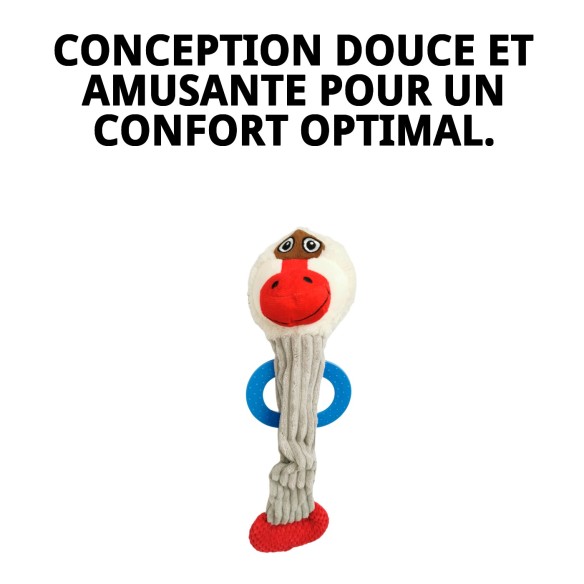 Peluche Chien avec Mordeur Singe 45 cm - Amusement Garanti