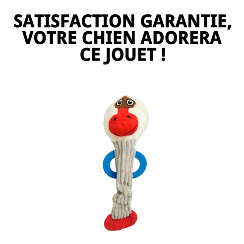 Peluche Chien avec Mordeur Singe 45 cm - Amusement Garanti