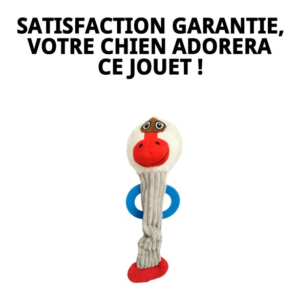Peluche Chien avec Mordeur Singe 45 cm - Amusement Garanti
