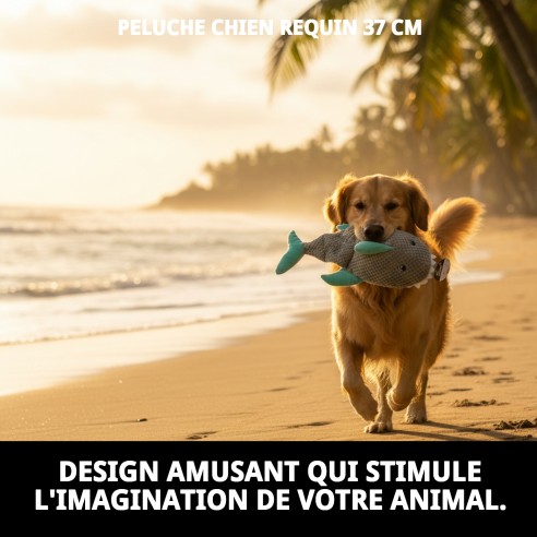 Peluches requin pour chiens 37 cm | Amusement garanti
