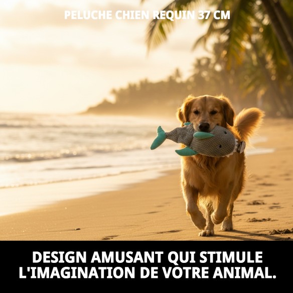 Peluches requin pour chiens 37 cm | Amusement garanti