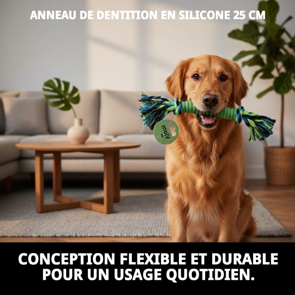 Mordeur en Silicone et Coton pour Animaux - 25 cm