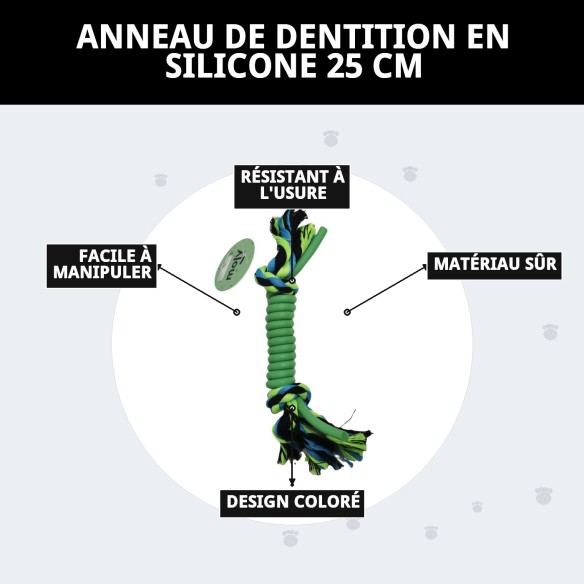 Mordeur en Silicone et Coton pour Animaux - 25 cm