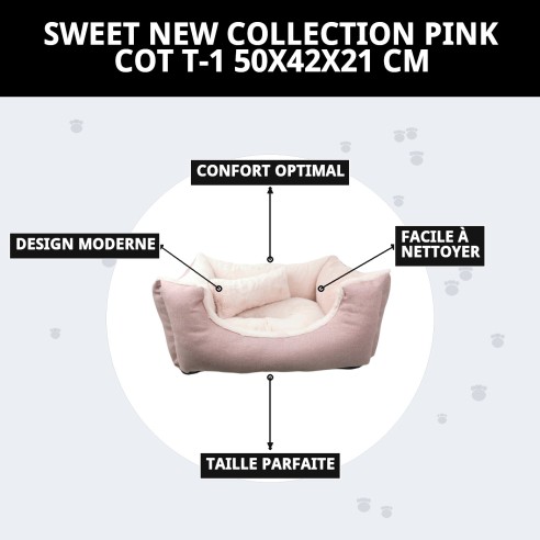 Cuna Rose T-1 DULCE NOUVELLE COLLECTION pour votre animal de compagnie.