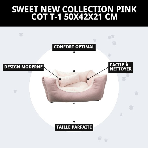 Cuna Rose T-1 DULCE NOUVELLE COLLECTION pour votre animal de compagnie.