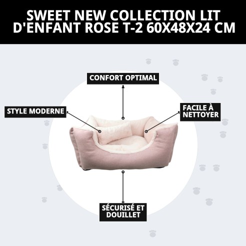 Cratère Rose T-2 60x48x24 cm - Douce Nouvelle Collection pour Animaux de Compagnie