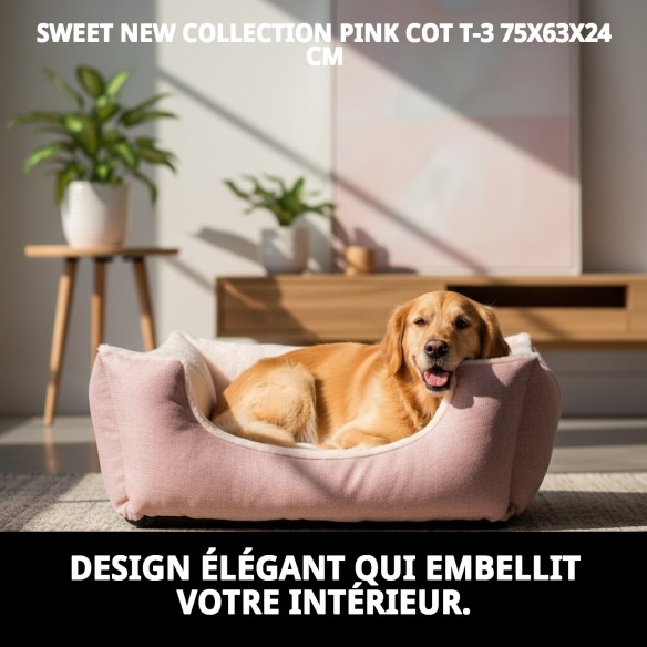 Coussin Rose Douce Nouvelle Collection T-3 75x63x24 cm pour Animaux de Compagnie