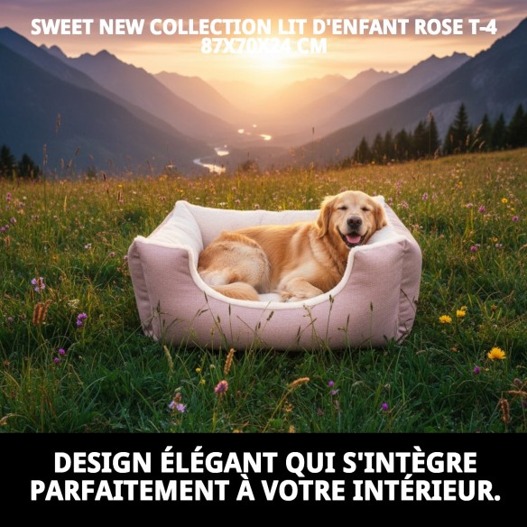 Coussin Rose Douce Nouvelle Collection T-4 87x70x24 cm pour Animaux de Compagnie