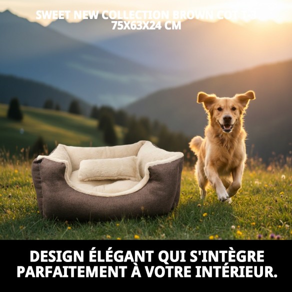 Lit Doux Marron T-3 pour Chiens | Confort en Moly