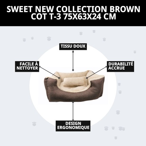 Lit Doux Marron T-3 pour Chiens | Confort en Moly